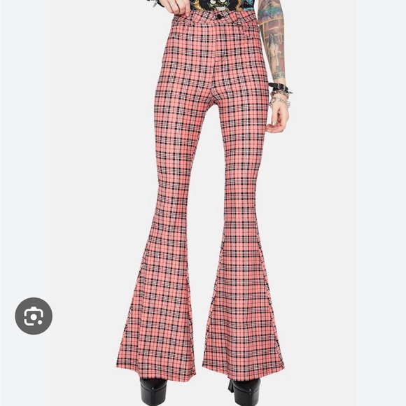 !La Bijou High Waisted Plaid Bell Bottoms Sold Out!! - Picture 1 of 9